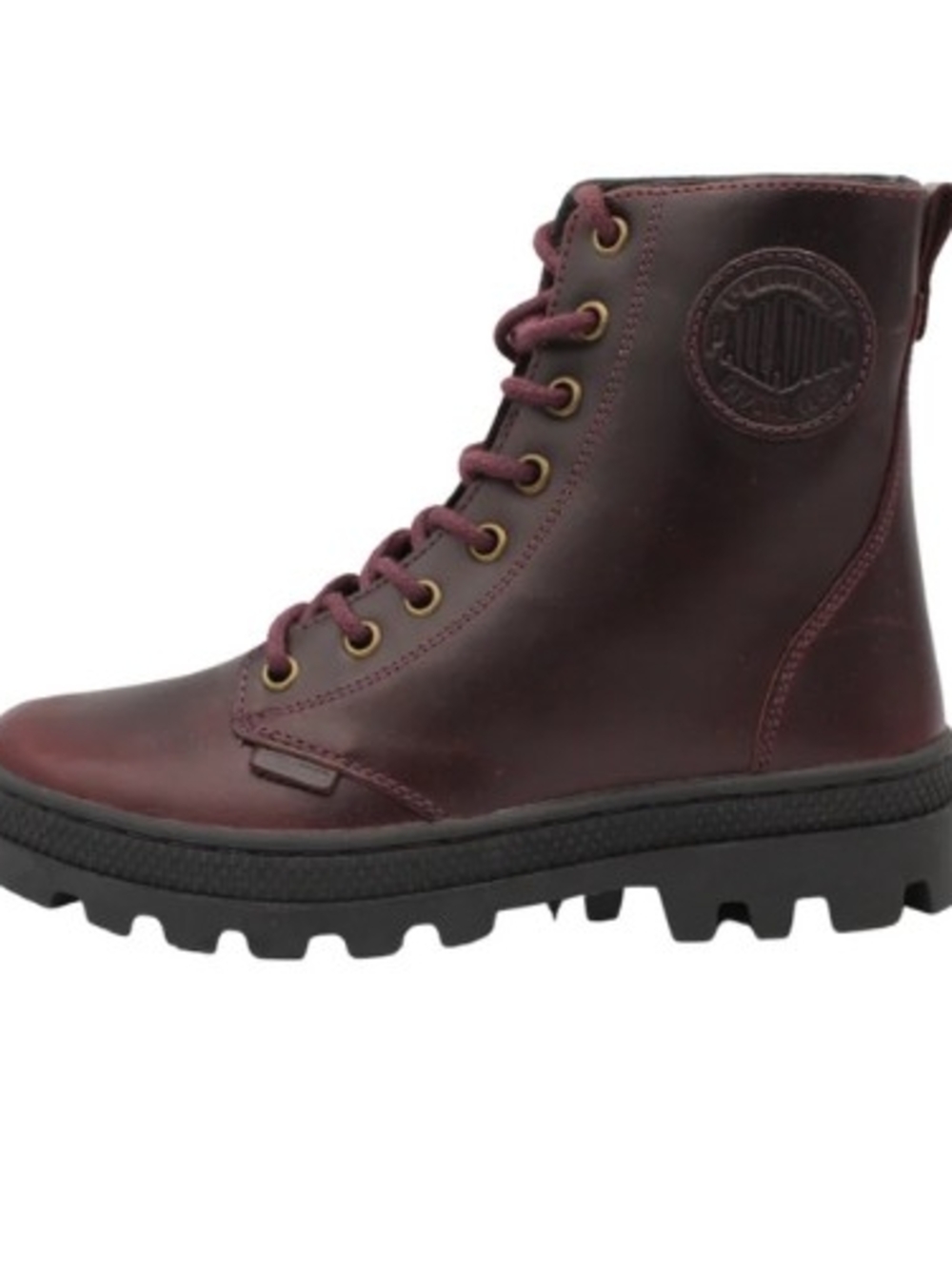 PALLADIUM Pallabosse Off Lea Military Boots Burgundy Women's 6 New